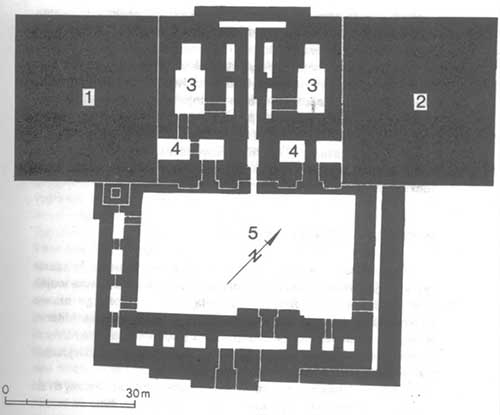 Plan kompleksu świątynnego Anu i Adada w Aszur