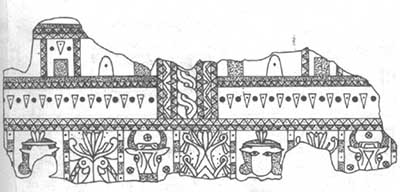 Malowidło z pałacu w Nuzi - próba rekonstrukcji - XV wiek p.n.e.