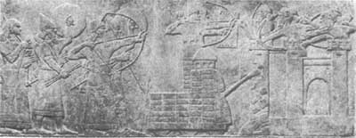 Płaskorzeźba przedstawiająca oblężenie miasta